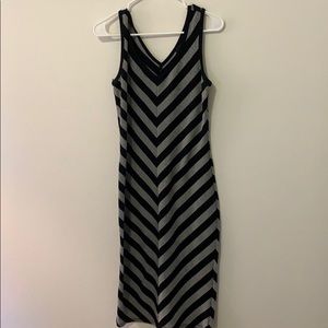 V-striped maxi dress